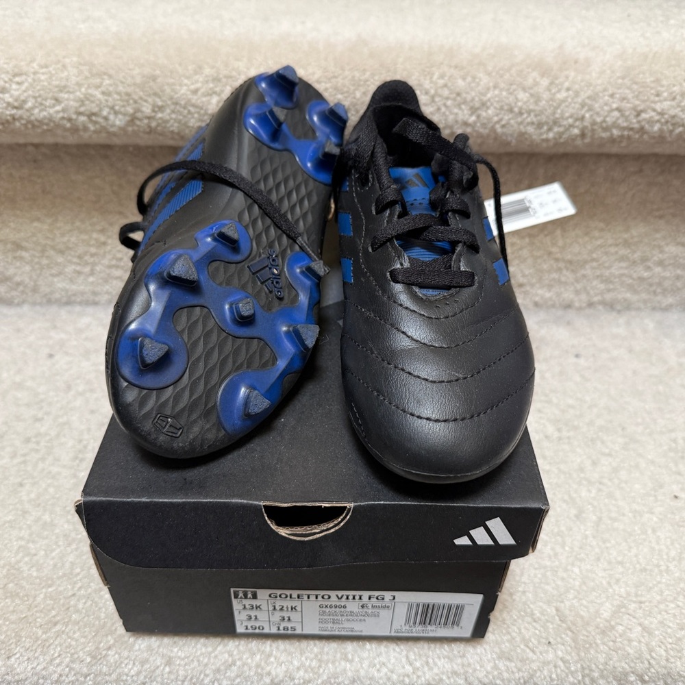Adidas Junior Black & Blue Soccer Cleats